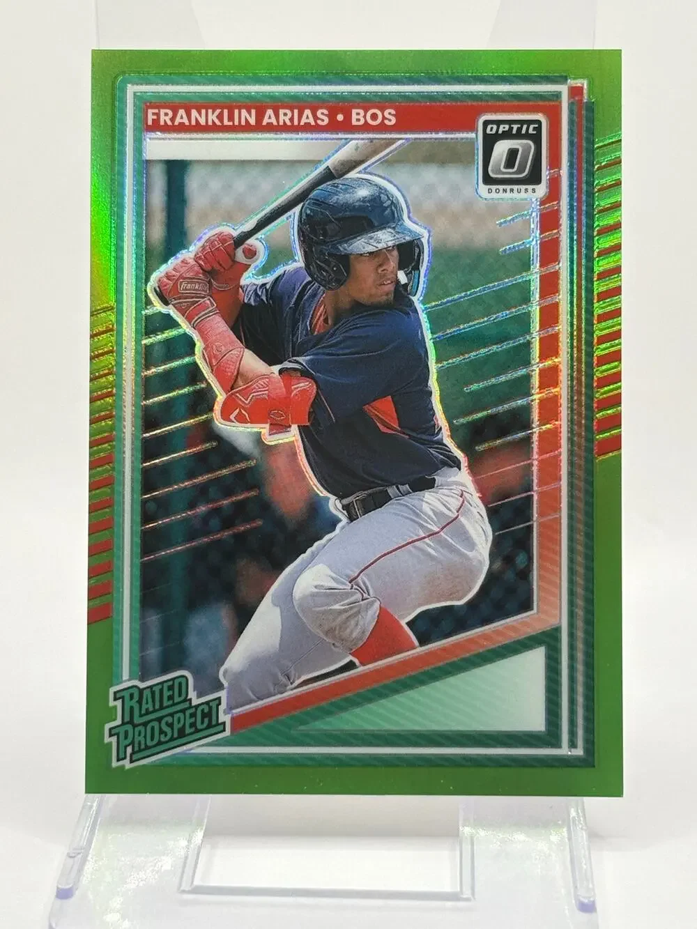 2025 Panini Optic Franklin Arias Rated Prospect Lime Green Prizm 12/149 SP Sox